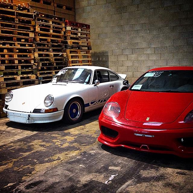 OnlyCarrera's tweet photo. Another 2 cars that's arrived today #ferrari #ferrari360 #ferrari360cs #challengestradale #porsche #porsche911 #... http://t.co/SRYSBlMGrw