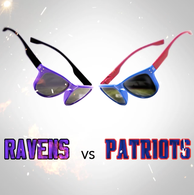 SlydzEyewear's tweet photo. Instead of face paint support your #football teams this weekend with #slydz It's less messy. #Patriots #Ravens #NFL http://t.co/mGYtrngHuV