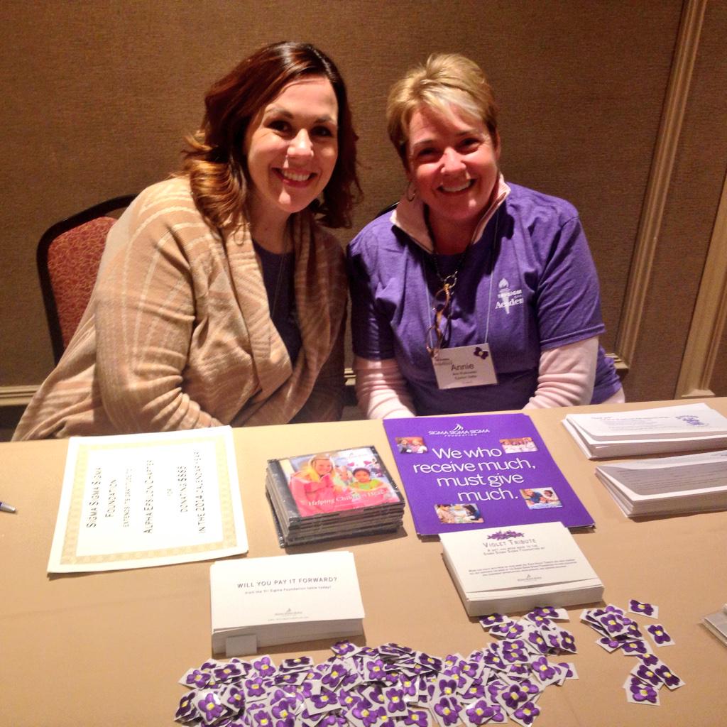 dezpaulhamus's tweet photo. Make sure you stop by the @trisigma Foundation Table and meet Annie and our new Exec Director Megan. #TriSigmaOA2015 http://t.co/hYKG4WDbdf