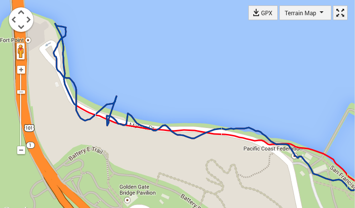 arielrp's tweet photo. Strava iPhone app thinks I'm really drunk. #gpsfail #running http://t.co/u8d0f8QNzb