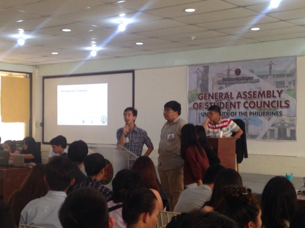 uplbperspective's tweet photo. UPLB CHE SC takes the floor for its council report. #GASC15 http://t.co/Ww2ewDTxgZ