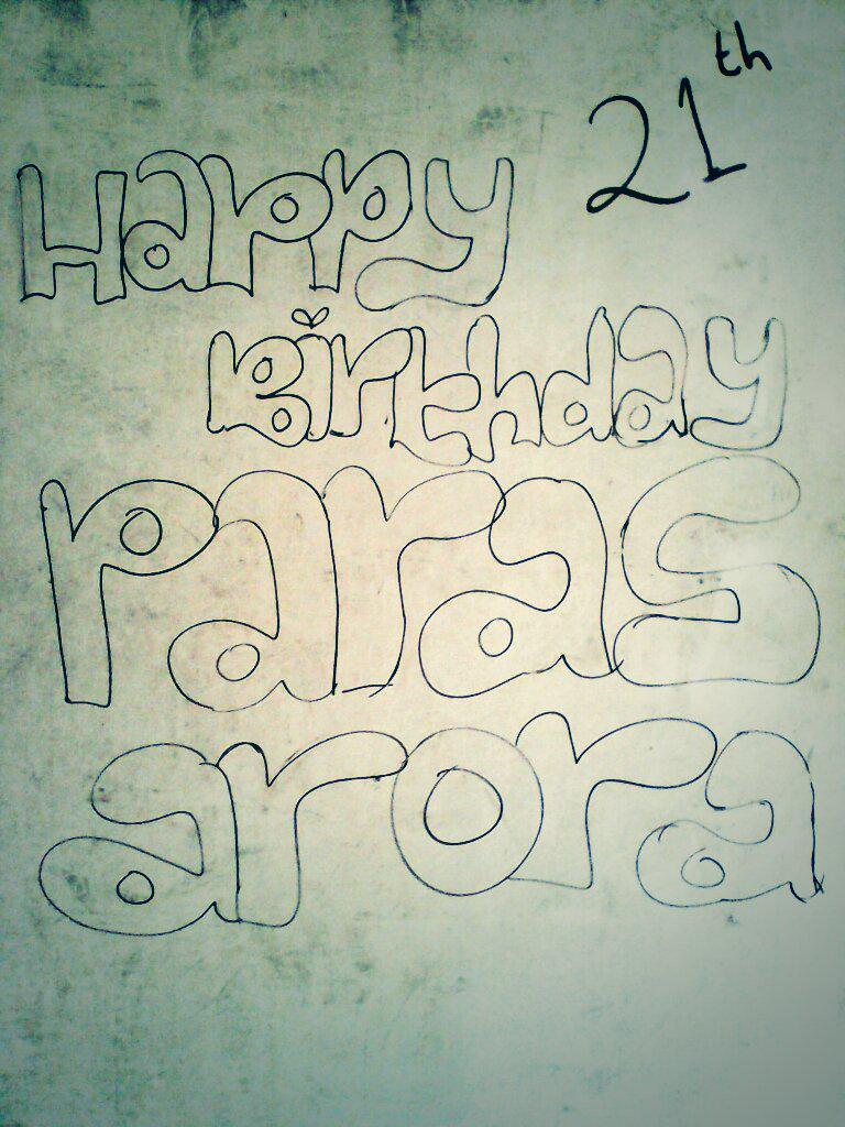 Terimakasih ;;)\" Nice\"  happy birthday paras arora 21th i write in my  