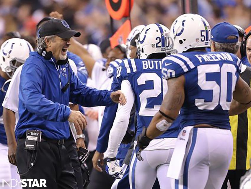 indystar's tweet photo. Why do Chuck Pagano's players love him? What's not to love? http://t.co/gkOxz2cW1o http://t.co/kvLdqLVL0O