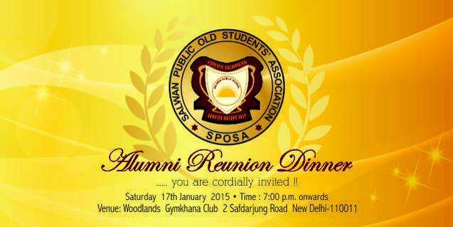 Salwanians block your date 17th january 2017 for Alumni Reunion Dinner at Woodlands,Gymkhana Club.