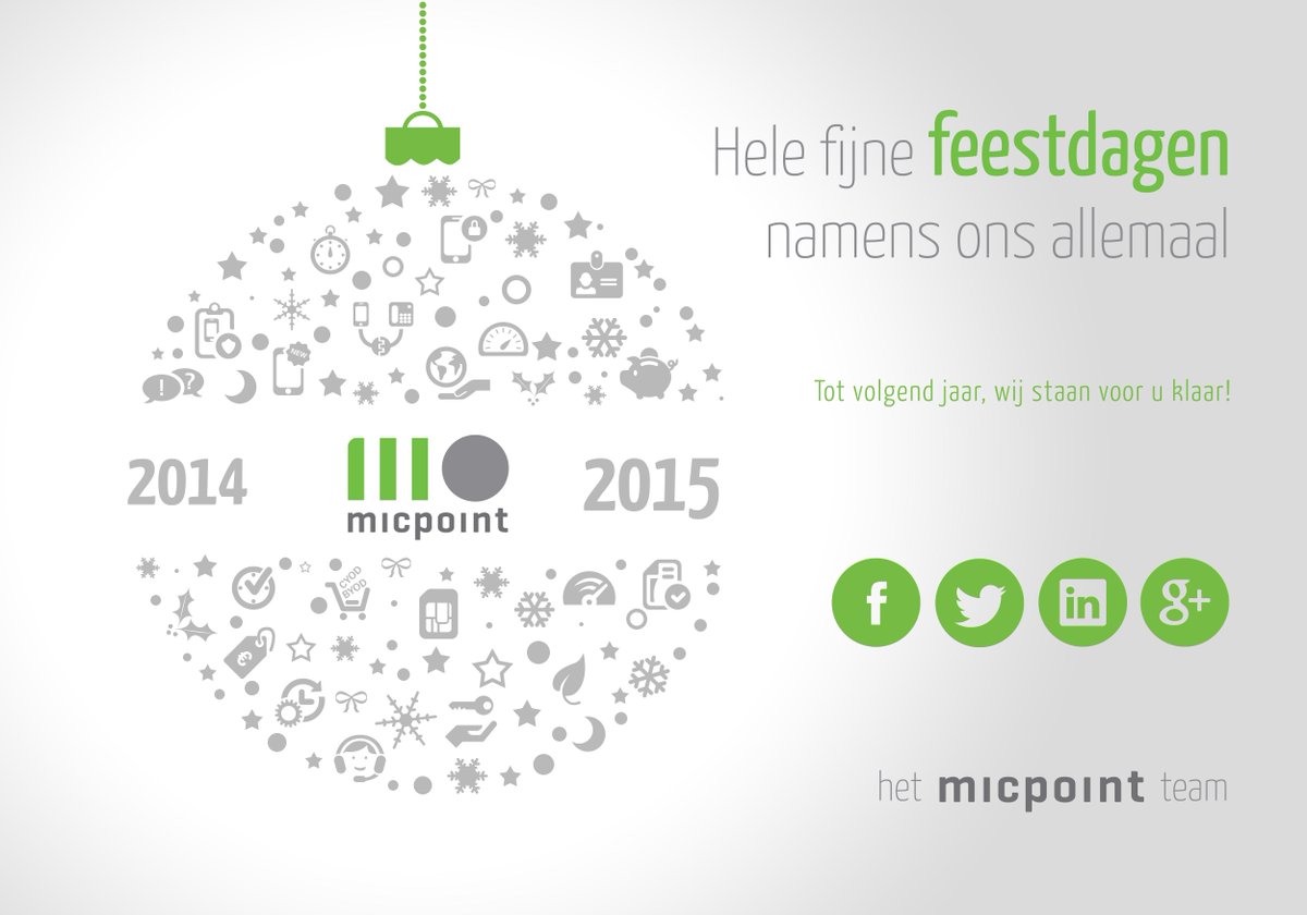 micpoint's tweet photo. Heerlijk Kerstdagen genoten? Namens #Micpoint een hele fijne #jaarwisseling en een fantastische start van #2015 http://t.co/mlm07uv7Ja