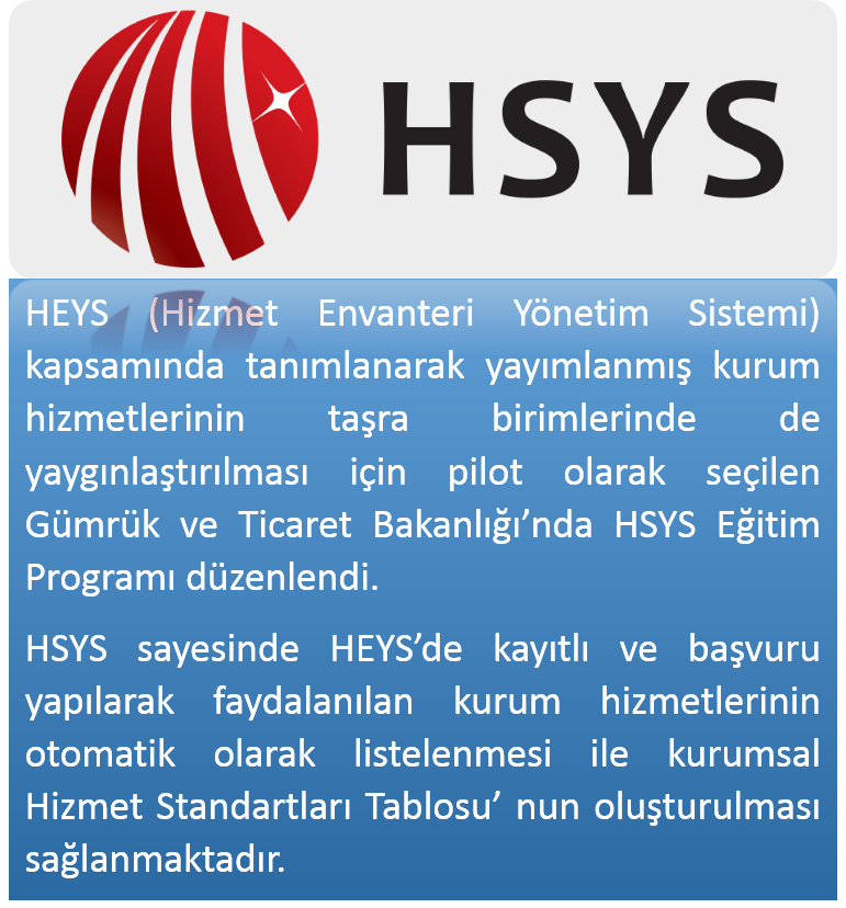 Gümrük ve Ticaret Bakanlığında düzenlenen eğitim programı ile Hizmet Standartları Yönetim Sistemi anlatıldı.