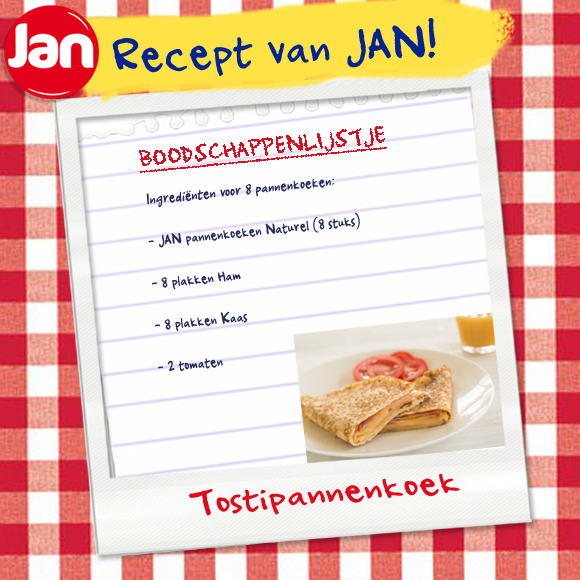 Nog lekker aan het genieten van jullie 
kerstvakantie? JAN deelt graag een lekker recept met jullie!