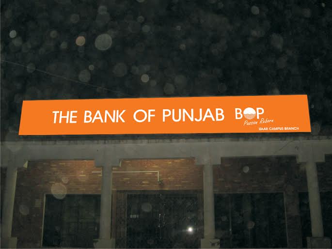 signsystemadv's tweet photo. BANK OF PUNJAB FASCIA BRANDING 
U.A.A.R CAMPUS RAWALPINDI http://t.co/yueSiFjSwE