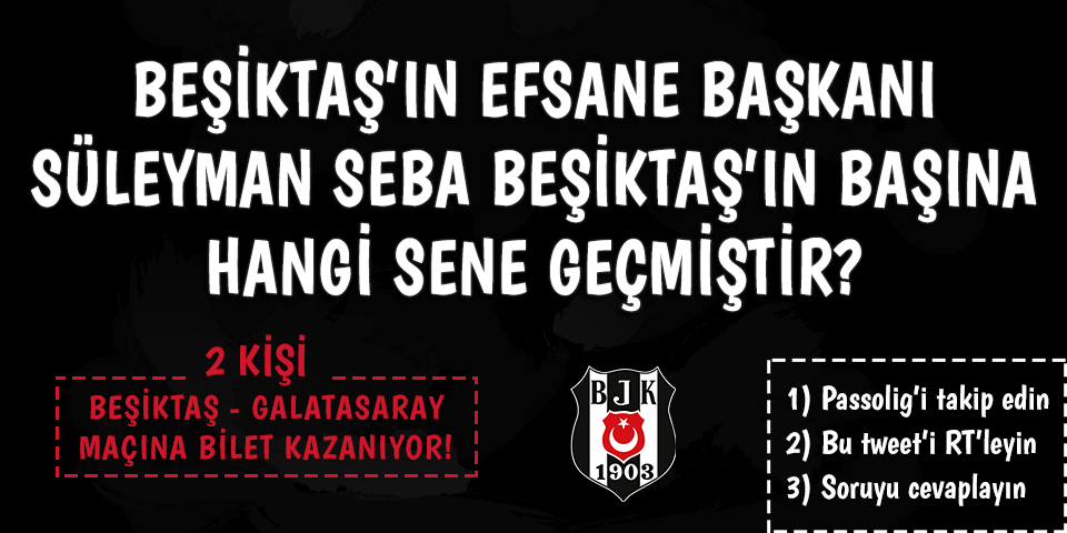 PassoTaraftar's tweet photo. Passolig’i takip eder, bu tweet’i RT'ler ve soruya doğru cevap verirsen, 2 maç biletinden biri senin olabilir! http://t.co/BMophlsWxm
