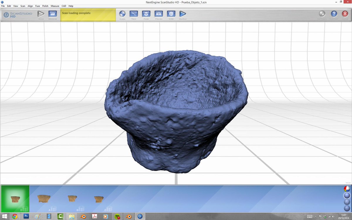 ArchaiosPol's tweet image. Bueno, realizado el primer ejercicio con escaner #NextEngine Resultados impresionantes. #ArqueologíaVirtual