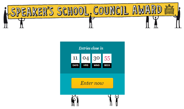 Calling all schools across the UK- 11 days left to enter the #SpeakersSchoolCouncilAwards!