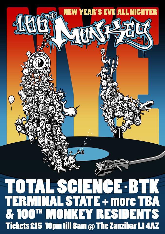 SessionsFaction's tweet image. Our mates at @100thMonkeyUK are throwing a boss dnb night on #NYE at The Zanzibar 

#dnb #Liverpool #rave #getonit