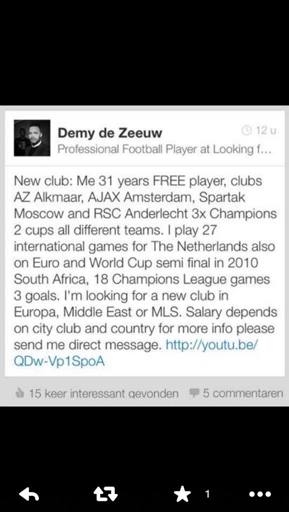 uithetboekje's tweet photo. Schokkend. @Demydezeeuw vergeet @gaeagles op zijn CV te vermelden. Die open sollicitatie wordt dus niks nu.... #kowet http://t.co/f2GF2z2MLU