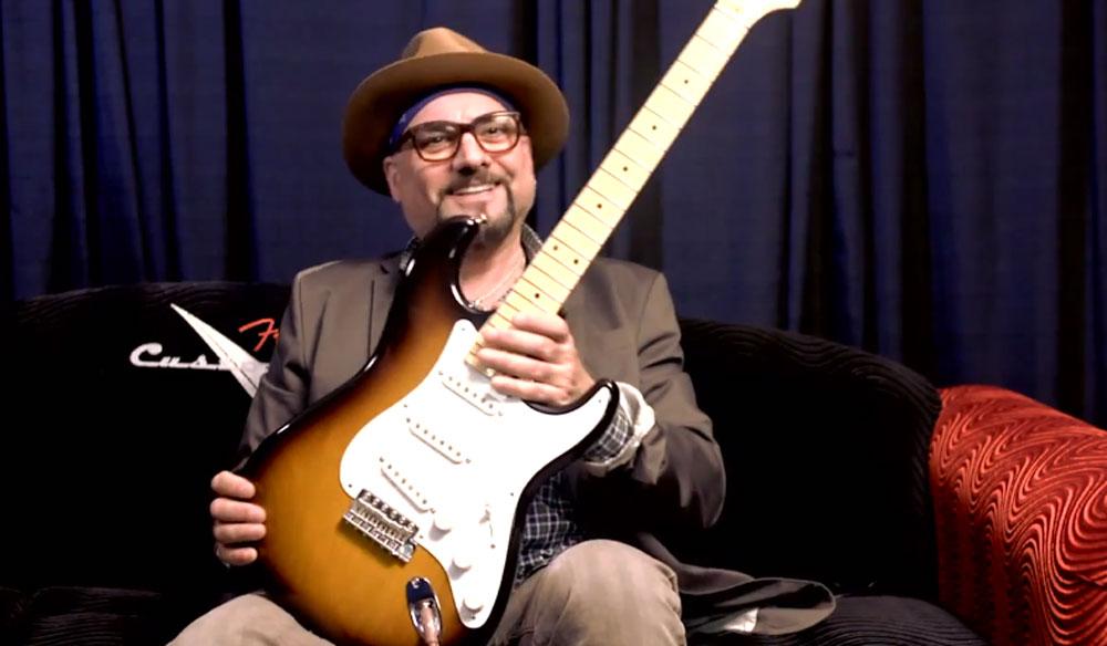 Fender's tweet photo. #Strat60 Find out what led Jimmy Vivino @TeamCoco to the #Fender #Strat!  http://t.co/0Gj355euiW http://t.co/B3qMUj8gFO
