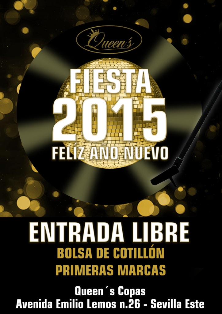 Sala QUEEN'S Sevilla t espera en NOCHEVIEJA PARA CELEBRAR LA ENTRADA DEL AÑO CON LA MEJOR FIESTA! Entrada libre!!!!