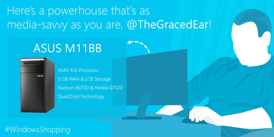 Windows's tweet photo. @TheGracedEar We think this @ASUS PC may be the perfect fit for you, Arron! #WindowsShopping http://t.co/e20WgzOkuO http://t.co/RqmylOYGDi