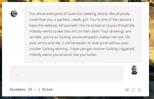 TashaAnne63's tweet photo. http://t.co/2j6WYgdtoe is still struggling. This is what the anon is saying. #affectedbyhate #FamilyDontEndWithBlood http://t.co/ZlU7UMCQ0h