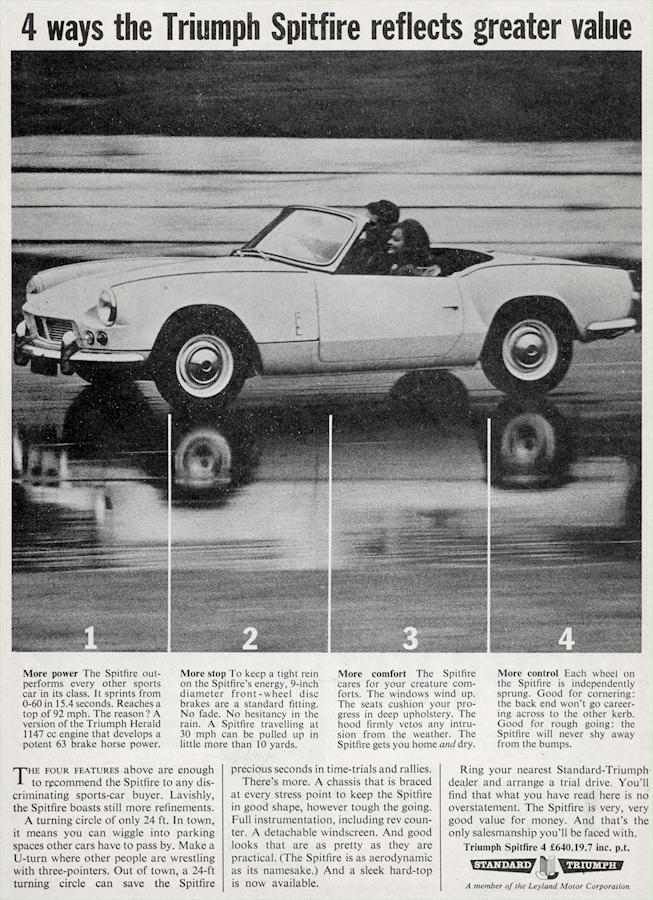CarterCollectab's tweet photo. Triumph Spitfire advert, 1964. http://t.co/T3Np6nsb34