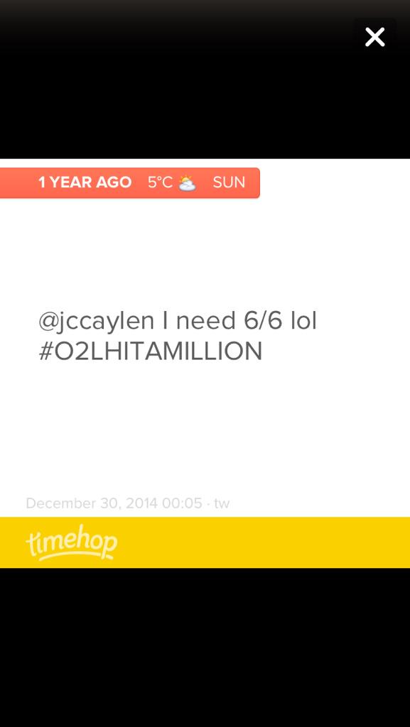 lucygrxce's tweet photo. This time last year tho #O2LHITAMILLION http://t.co/BrAGRaKoN9