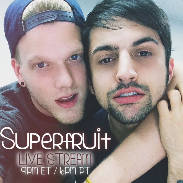 SUP3RFRUIT's tweet photo. Our first live stream tonight!! Who's tuning in!? Starts at 9pm ET/6pm PT!!! http://t.co/EIzDD3Pvt9 http://t.co/SGGu7vZvVl