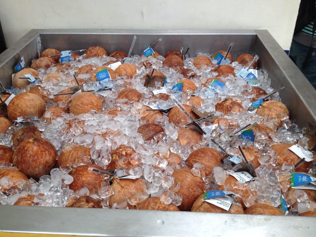 Fresh coconuts in the supermarket! Only in Costa Rica... :-)