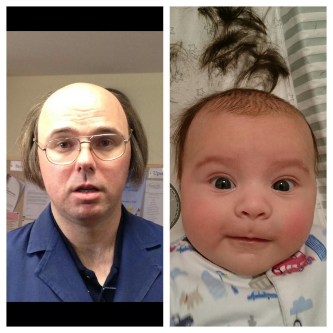 wrossatron's tweet photo. @rickygervais just given my little one a dougie cut http://t.co/SQFXdNhXNt