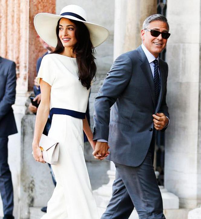 MiryamCartland's tweet photo. #Fashion #georgeclooney #AmalAlamuddin is so classy and chic!! http://t.co/1nKesAinXB