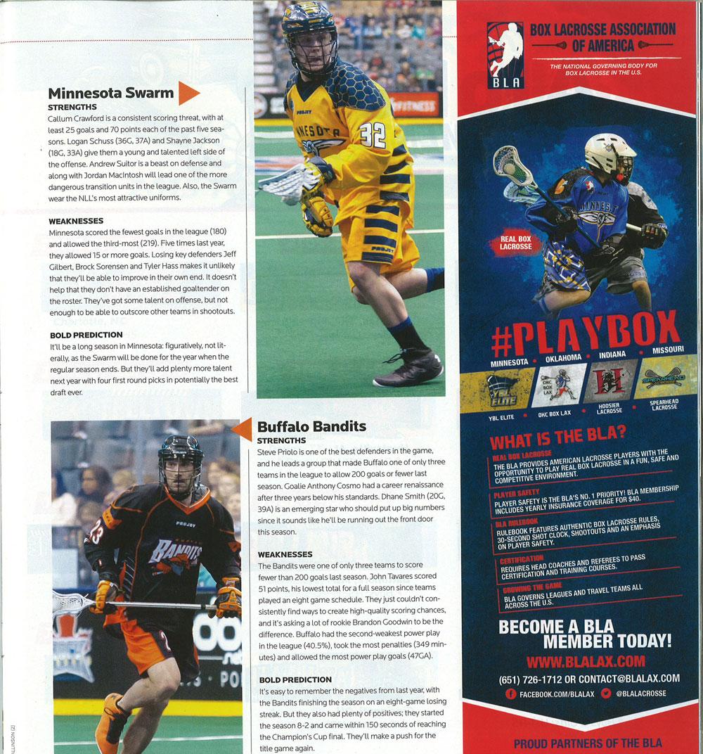 blalacrosse's tweet photo. #BLA featured in @Inside_Lacrosse next to @NLL preview! @okcboxlax @Spearheadlax @HoosierLacrosse @SwarmYBL #PlayBox http://t.co/tmhO0Epnp7