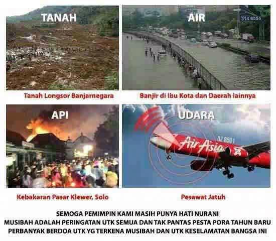 arnest13's tweet photo. 3 Bulan Terakhir Bencana Melanda Negeri kita ? Masihkah kita pantas merayakan foya2 besok malam 31 des 14? #fikir http://t.co/Wsm8zKmV0e