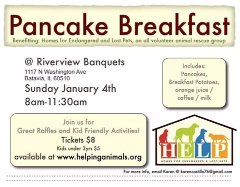 Help4AnimalsIL's tweet photo. Do @MySuburbanLife fans like pancakes? Come eat some and help a local animal rescue! Tix @ http://t.co/RdV0Sz8fCC http://t.co/1S3RUXhJcz