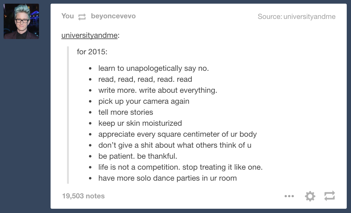 tyleroakley's tweet photo. some possible 2015 new years resolutions for you http://t.co/7kA8oA3hn0