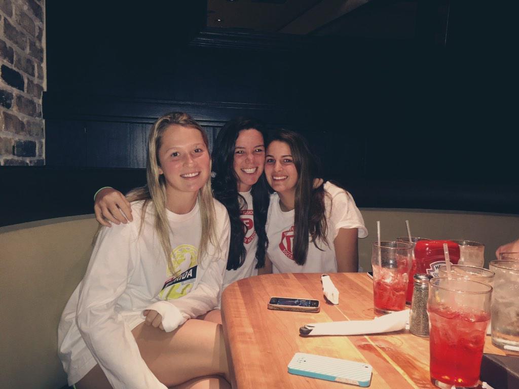 Your favorite pfsa girls chowin' down the night before game 3 #ECNLFL #2for2