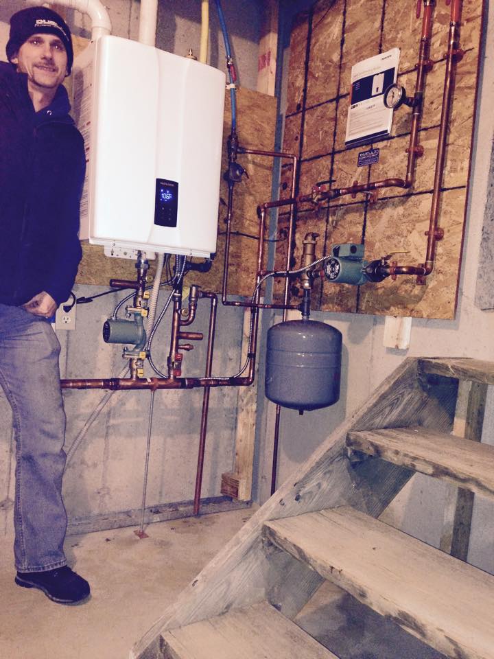 DuellPH's tweet photo. My Man Tyler doin what he was put on this earth to do!! Beautiful install bro! #bringtheheat #plumbingselfie http://t.co/vPJ18IArde