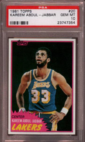 PSAcard's tweet photo. RT @maevro: 1981 #Topps #Kareem #Abdul-Jabbar @PSACard @SHOWYOURHITS #F/S #LakersNBA #MaevroCollection http://t.co/7Tx45zu5ES