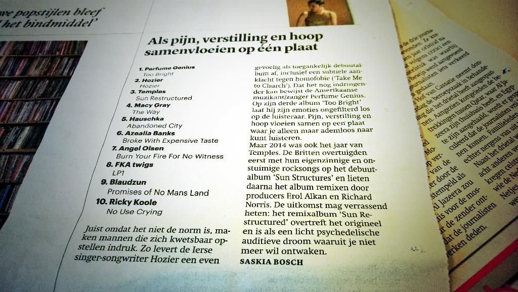De jaarlijsten van #Trouw - Saskia Bosch zet Perfume Genius op #1