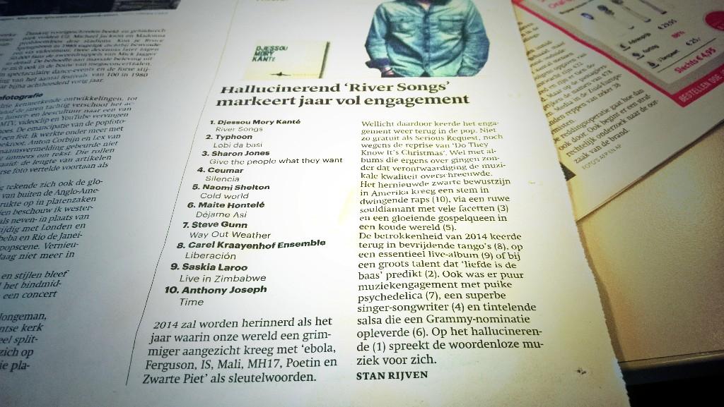 De jaarlijsten van #Trouw, Stan Rijven zet Djessou Mory Kanté op #1