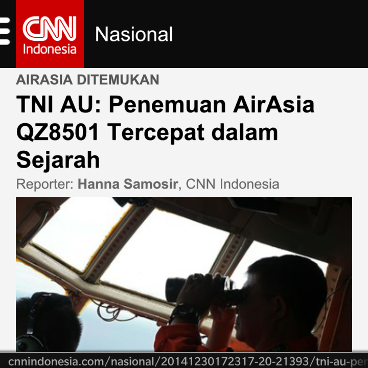 INDONESIAinLOVE's tweet photo. Penemuan Air Asia #QZ8501 Tercepat Dalam Sejarah! http://t.co/GEaM9ZjbOE