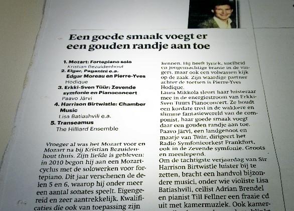 De jaarlijstjes van #Trouw: wat klassiek 2014 betreft vond Frederike Berntsen Mozart door Bezuidenhout t mooist