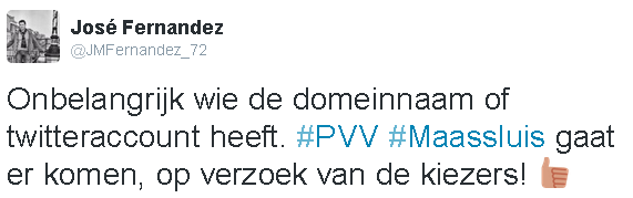 @JMFernandez_72 helaas?je vond het toch niet belangrijk? #neppvv'er #maassluis <a href="/BuitelaarJeroen/">Bandit</a>