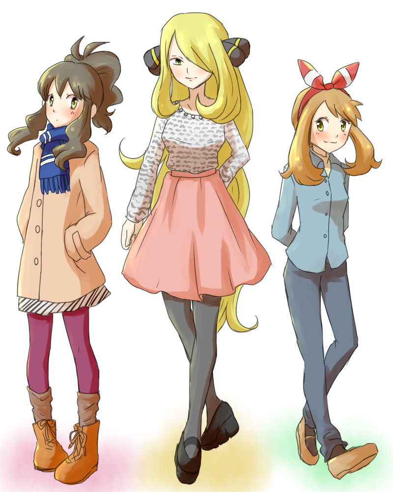 るわご リプきたキャラに私服着せるやつその 女の子編 トウコちゃん シロナさん ハルカちゃん Http T Co Ehbactol