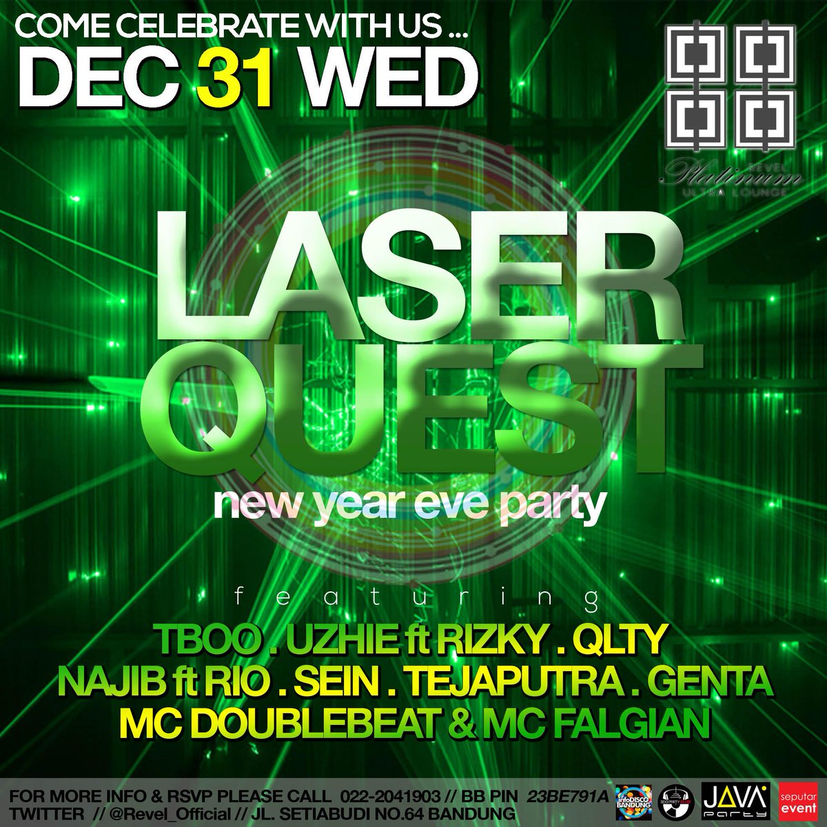 #NYE2015 #PARTY #WEDNESDAY #DECEMBER 31th [LASER QUEST] <a href="/BdgParty_Club/">Bdg Party Club</a> <a href="/SeputarEvent/">IG : SeputarEvent</a> <a href="/JAKARTAPARTY/">Javaparty.net</a>