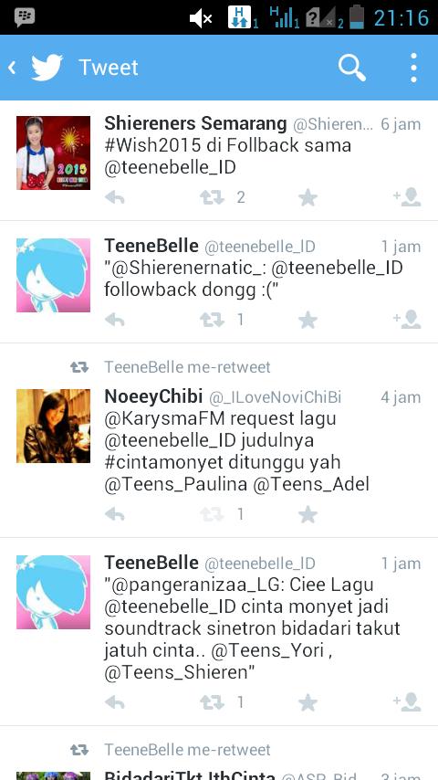 _ILoveNoviChiBi's tweet photo. Yee dapat retweet dari official teenebelle resmi http://t.co/AIBnQj7RzO