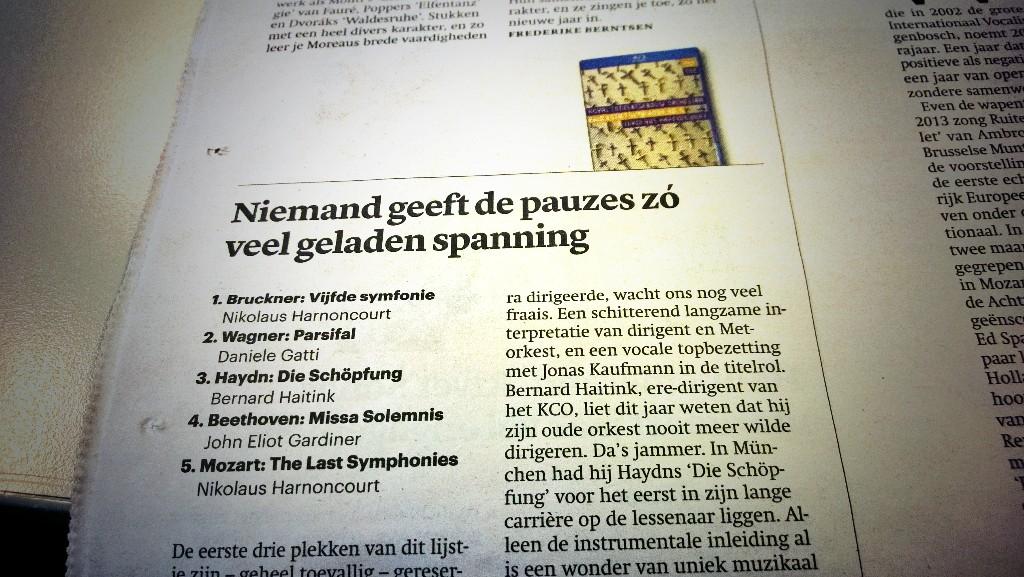 De jaarlijstjes van #Trouw, klassiek: Peter van der Lint vond Bruckner door Harnoncourt het best