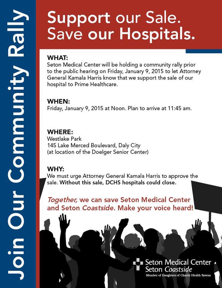 Save our Medical Center! Come to our rally next week!
