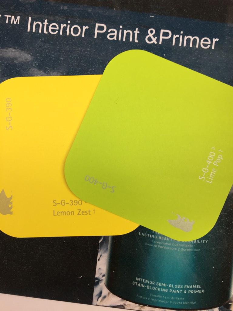 JordanEnglishKC's tweet photo. Trying to paint our kitchen. Thoughts?

#LimePop #LemonZest

(Cc: @MarkusEnglish @conklingmicah @EricMilner) http://t.co/6mAbdxyuLo