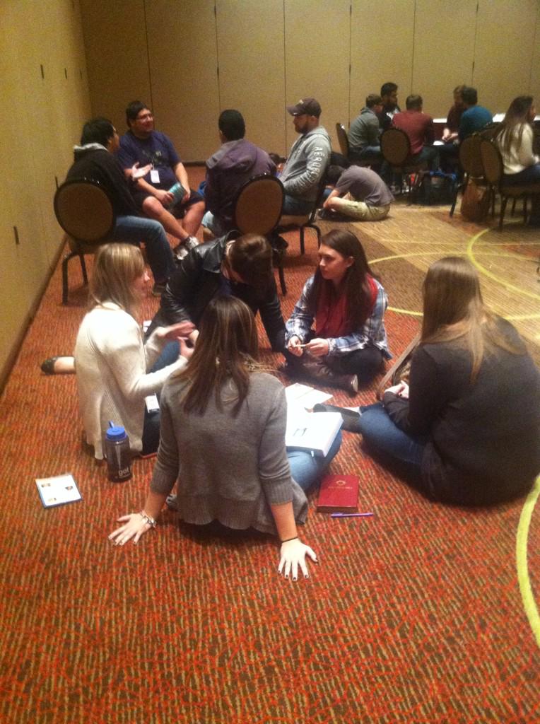 saltcentral's tweet image. Groups discussing how they were challenged to grow in their relationship with God. #scsalt #megaSession