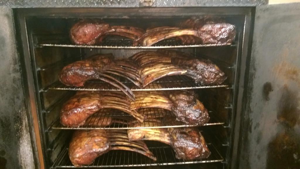 chefteam86's tweet photo. Food love! Tomahawk Ribeyes in the smoker at #Ravens #M&amp;TBankStadium @ARAMARKsports http://t.co/Uu9pywm8oi