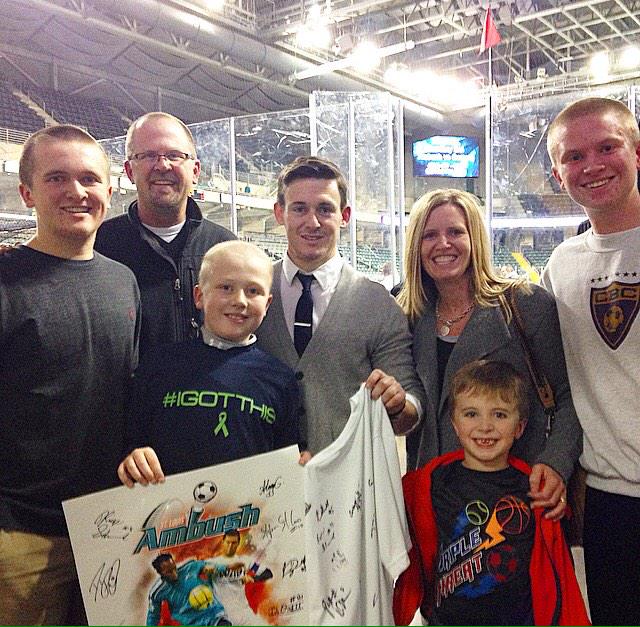 AdamsonCorey's tweet photo. So happy @looshus5 and his family made it out to the @StLouisAmbush this weekend! Happy birthday, bud!! #FOKWC http://t.co/h1HOcCGaE3