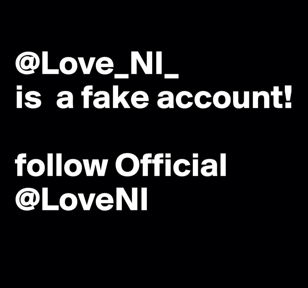 BEWARE OF FAKE ACCOUNT!

Follow the;

Official #LoveNI = @LoveNI 

Part of @EnjoyNI®
#BeInspiredBeNorthernIreland®