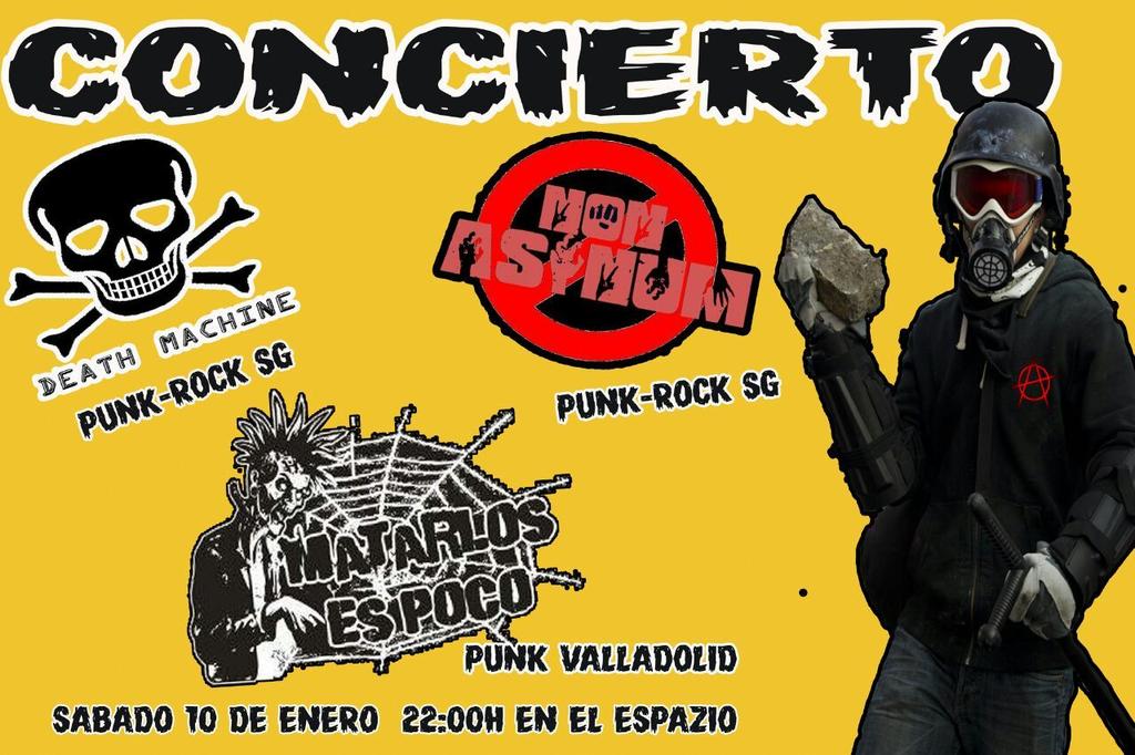 El sábado 10 de Enero a las 22:00 estaremos dándolo todo junto a "Death Machine" y "Matarlos es poco" en el Espazio!